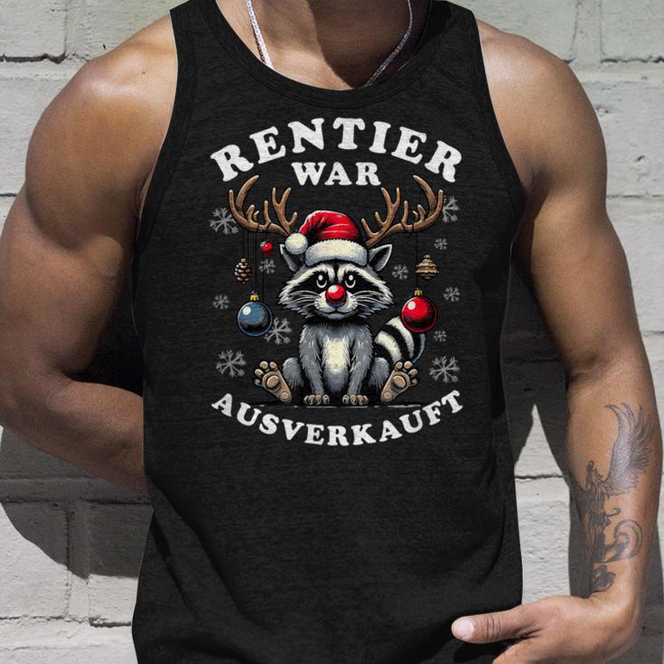 Reindeer Was Out Sold Out Raccoon Christmas Tank Top Geschenke für Ihn