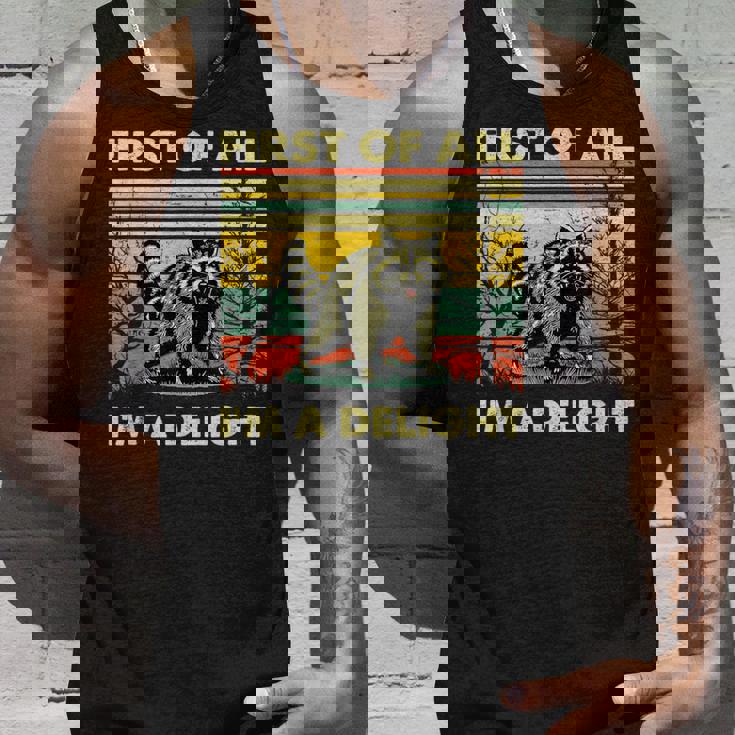 Retro Angry Raccoon Tank Top - Animal Humor for Casual Wear Gifts for Him