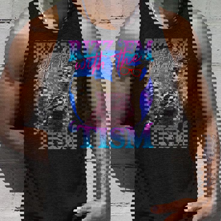 Rizz Em With The Tism Retro Raccoon Meme Tank Top Gifts for Him
