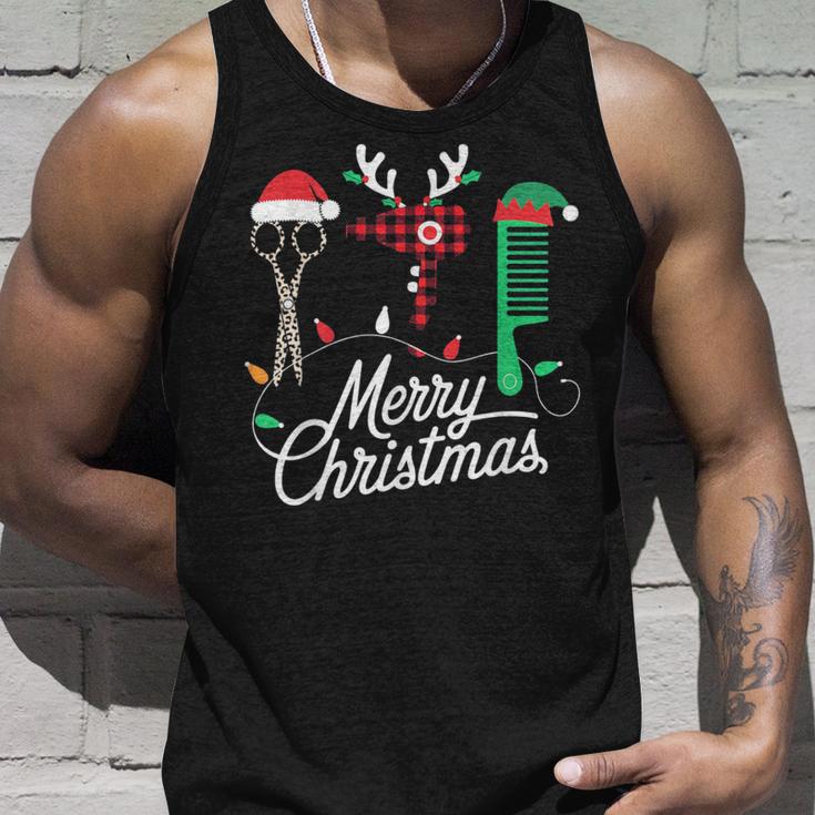 Salon Tools For Festive Christmas Hairdresser Merry Christmas Tank Top Geschenke für Ihn