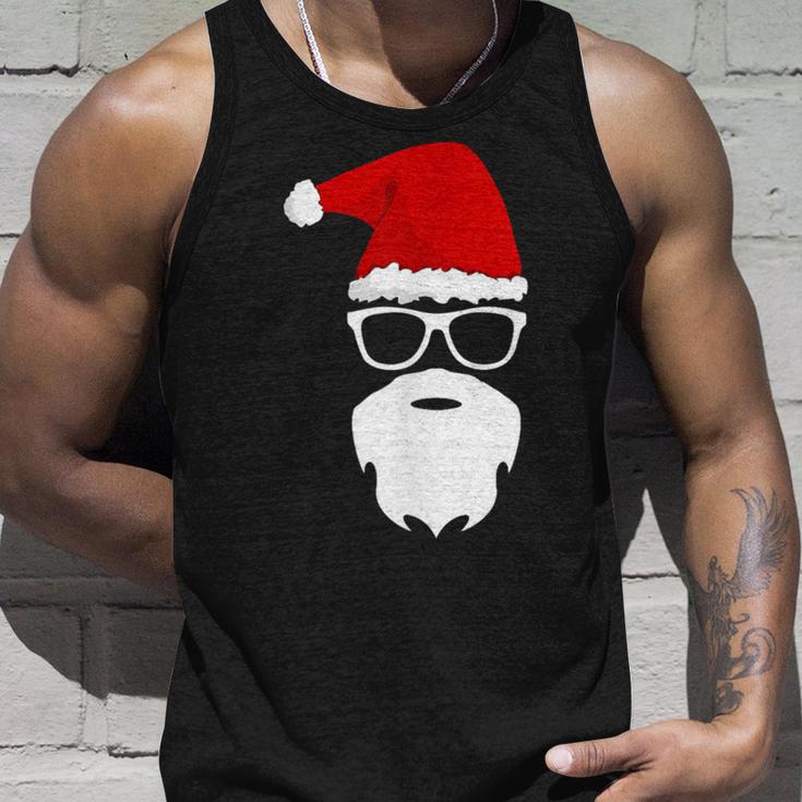 Santa Claus Christmas Hat Beard Sunglasses Christmas Tank Top Geschenke für Ihn