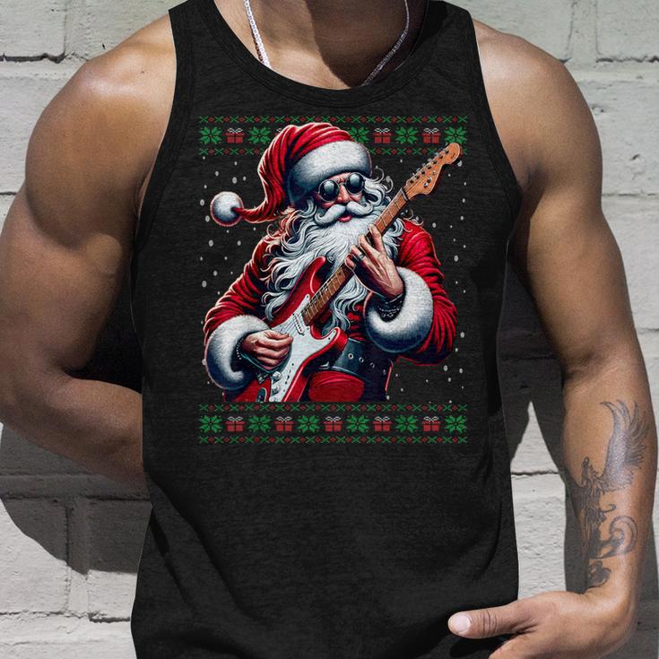 Santa Claus Guitar Ugly Christmas Jumper Tank Top Geschenke für Ihn