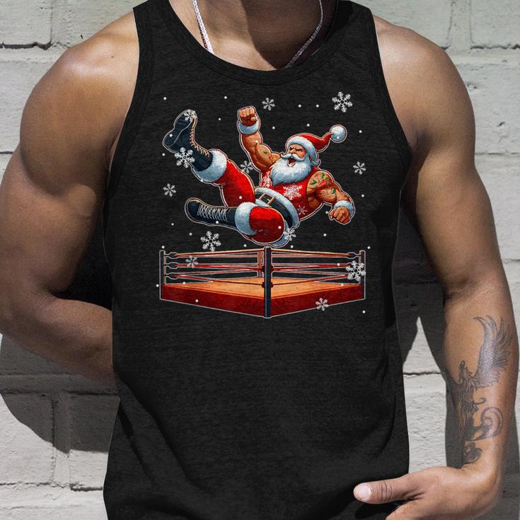 Santa Wrestling Christmas Wrestler Matching Sport Lover Tank Top Geschenke für Ihn