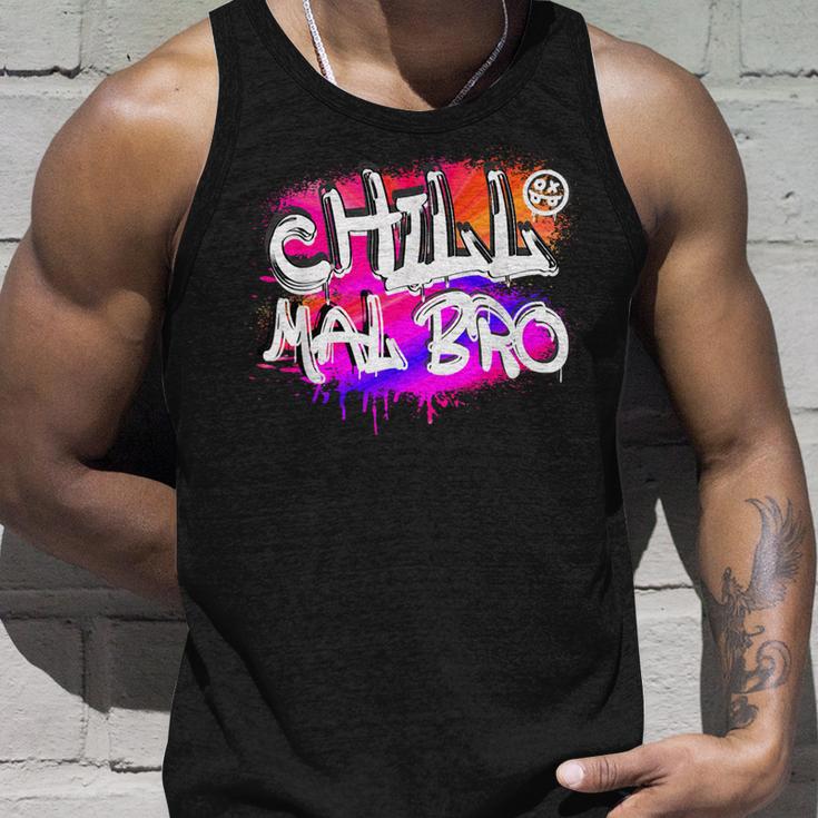 Saying Chill Mal Bro Graffiti S Tank Top Geschenke für Ihn