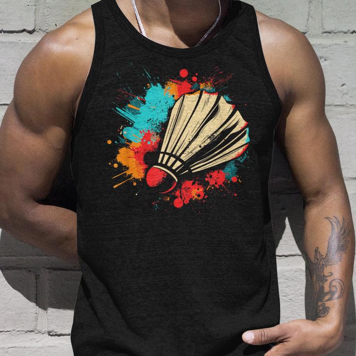 Shuttlecock Graffiti Badminton Lovers Badminton Hall Tank Top Geschenke für Ihn