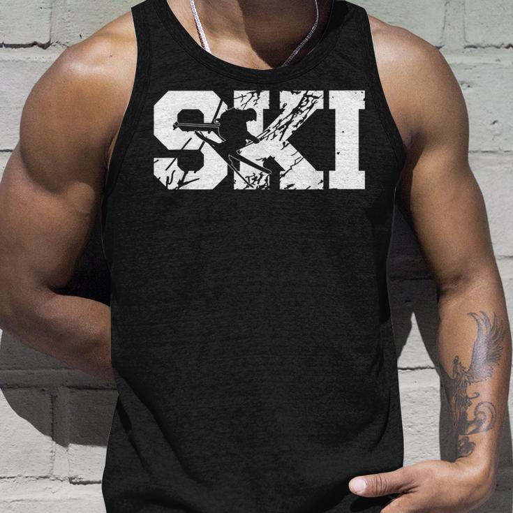 Ski Fahren Alpen Piste Ski Skiurlaub Berge Tank Top Geschenke für Ihn