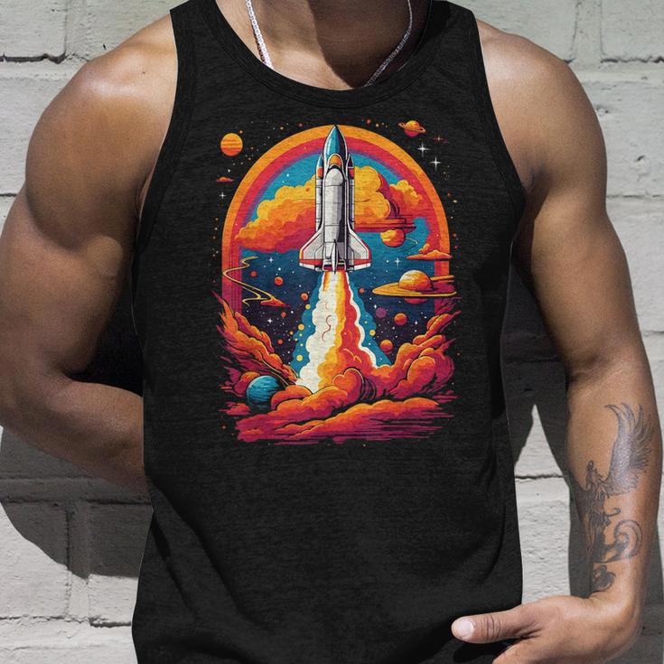 Space Travel With Space Shuttle Rocket Astronaut Dream Tank Top Geschenke für Ihn