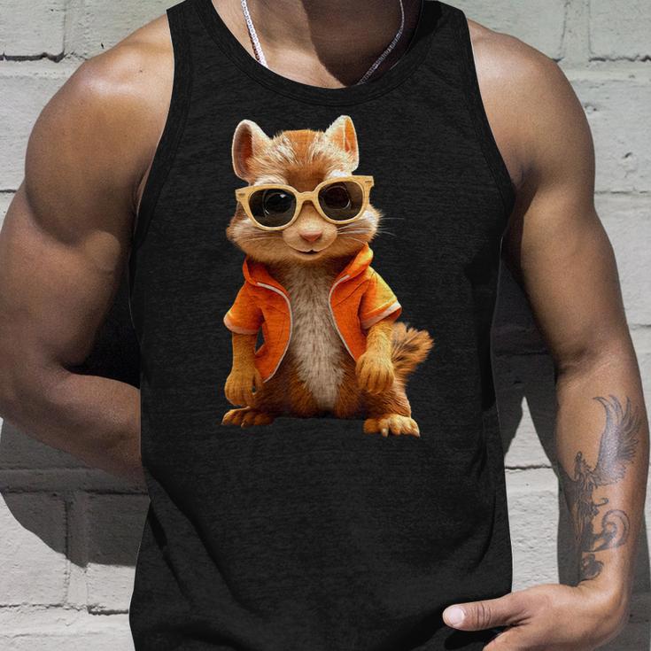 Squirrel With Sunglasses Animal Lovers Cute Rodent Tank Top Geschenke für Ihn