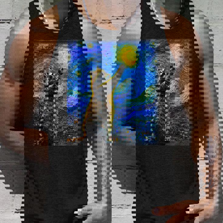 Starry Night Raccoon Tank Top - Van Gogh Inspired for Art Lovers Gifts for Him