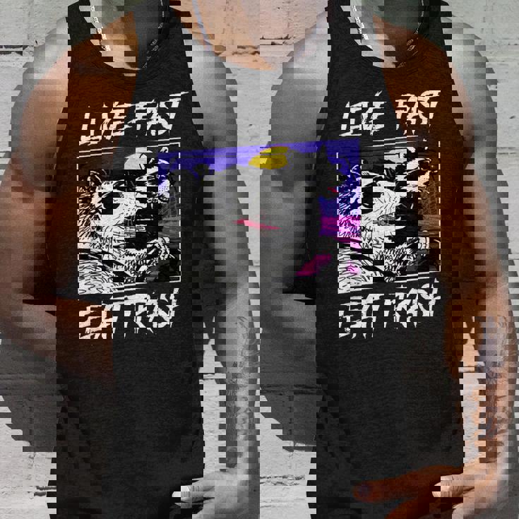 Street Cats & Trash Pandas Tank Top | Live Fast, Eat Trash | For Adults Gifts for Him