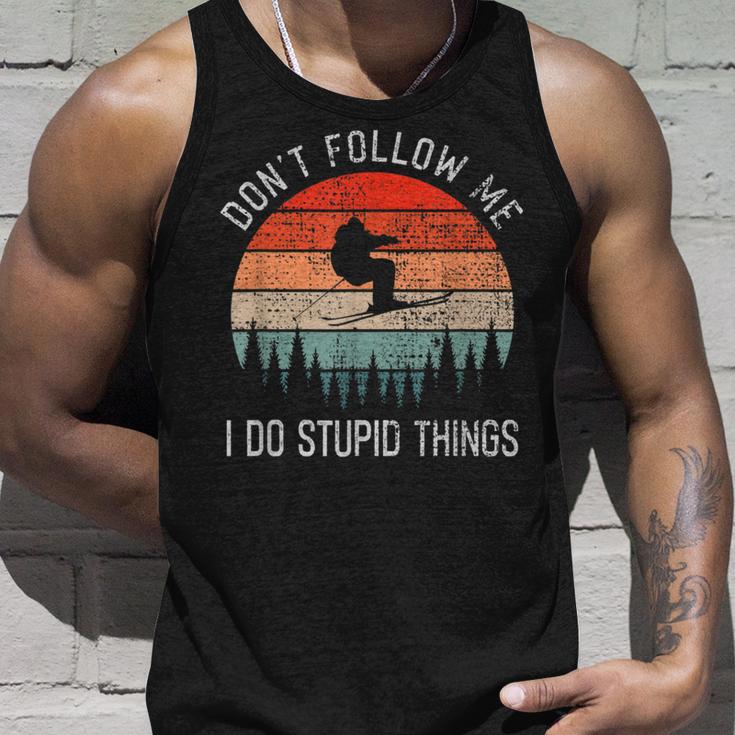 I Do Stupid Things Freestyle Skiing Skiers Ski Tank Top Geschenke für Ihn