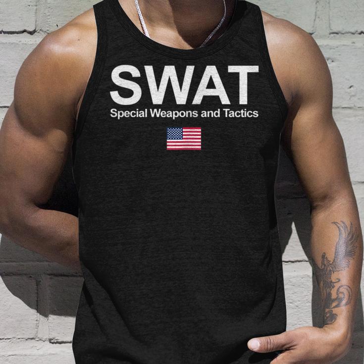 Swat Team Police Special Forces Us Flag Chest Logo Tank Top Geschenke für Ihn