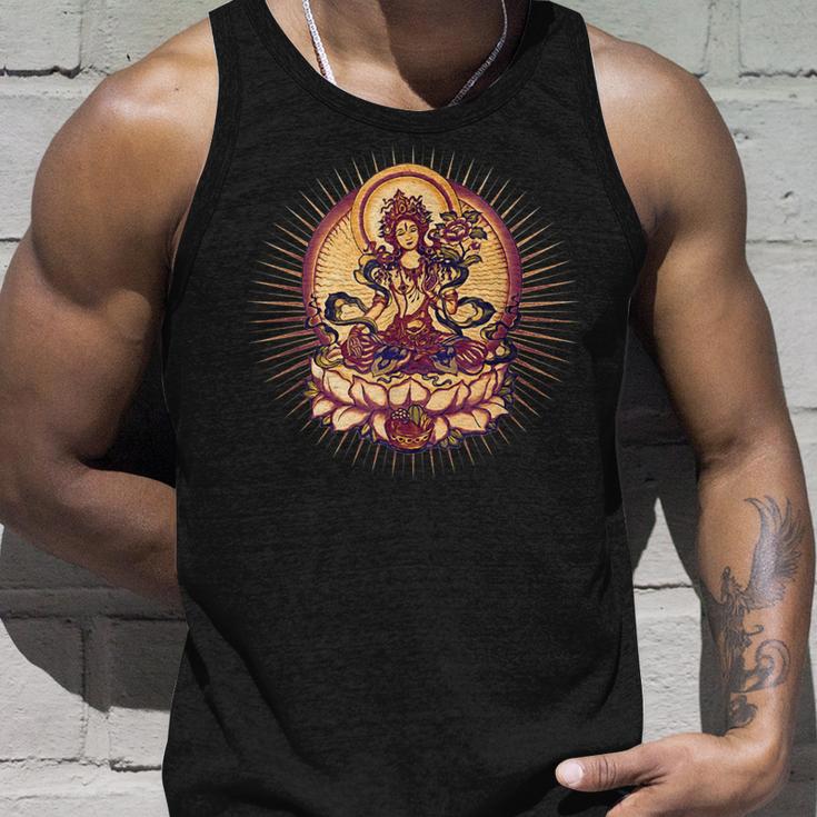 Tara Tibet Buddhism Lotus Meditation Yoga Om Spirituality Tank Top Geschenke für Ihn