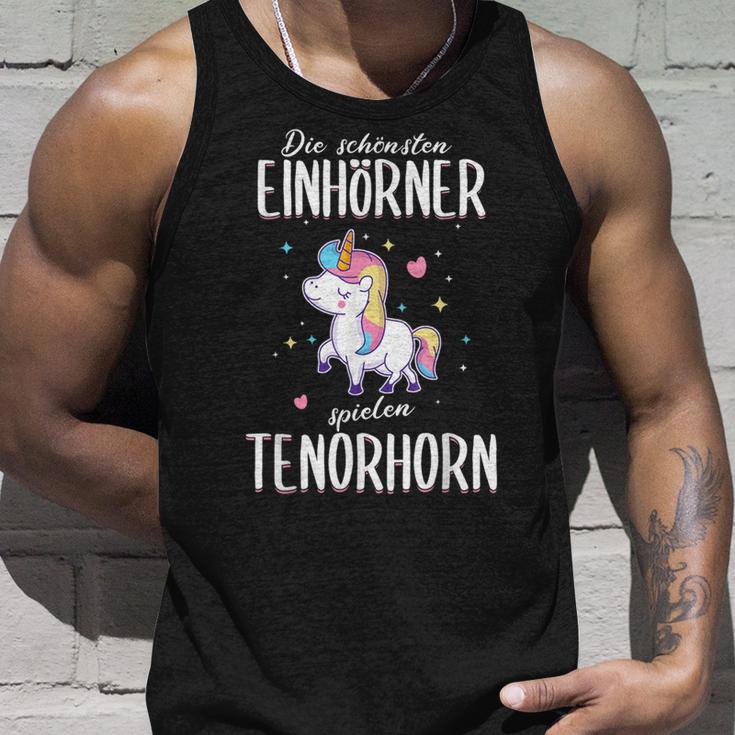 Tenor Horn Tenor Hornist Unicorn Slogan Idea Tank Top Geschenke für Ihn