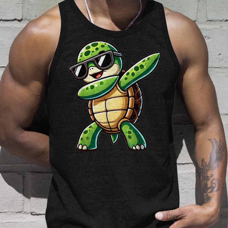 Turtle Dabbing Turtle With Toad Motif Tank Top Geschenke für Ihn