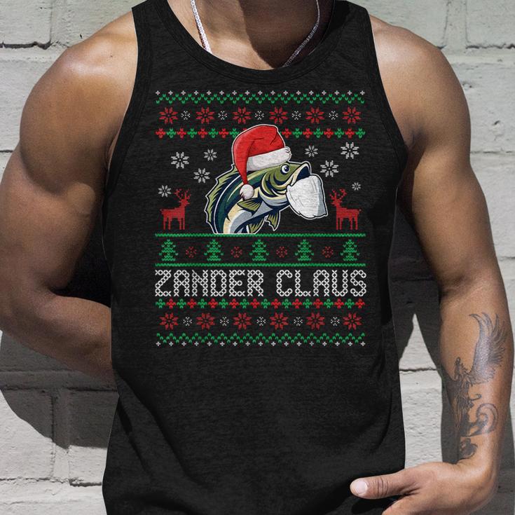 Ugly Christmas Zander Claus Angler Weihnachten Fishing Sports Tank Top Geschenke für Ihn