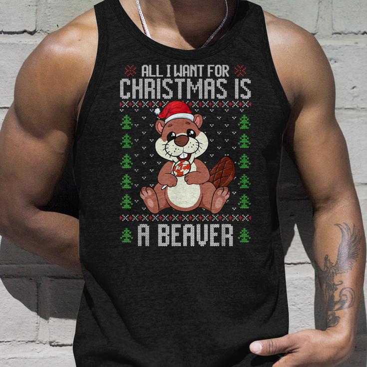 Ugly Xmas Sweater Christmas Beavers Lover Tank Top Geschenke für Ihn