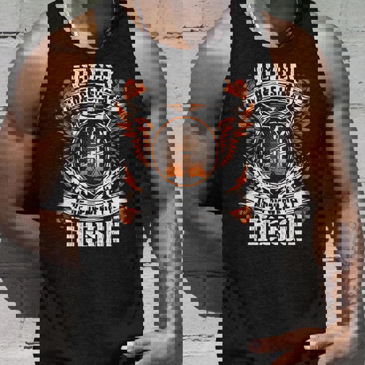 Never Underestimate The Power Of Higson Higson Name Tank Top Gifts for Him