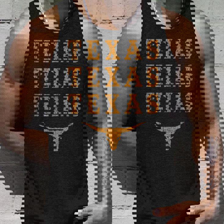 Vintage Western State Texan Native Pride Longhorn Bull Texa Tank Top Tank Top Gifts for Him