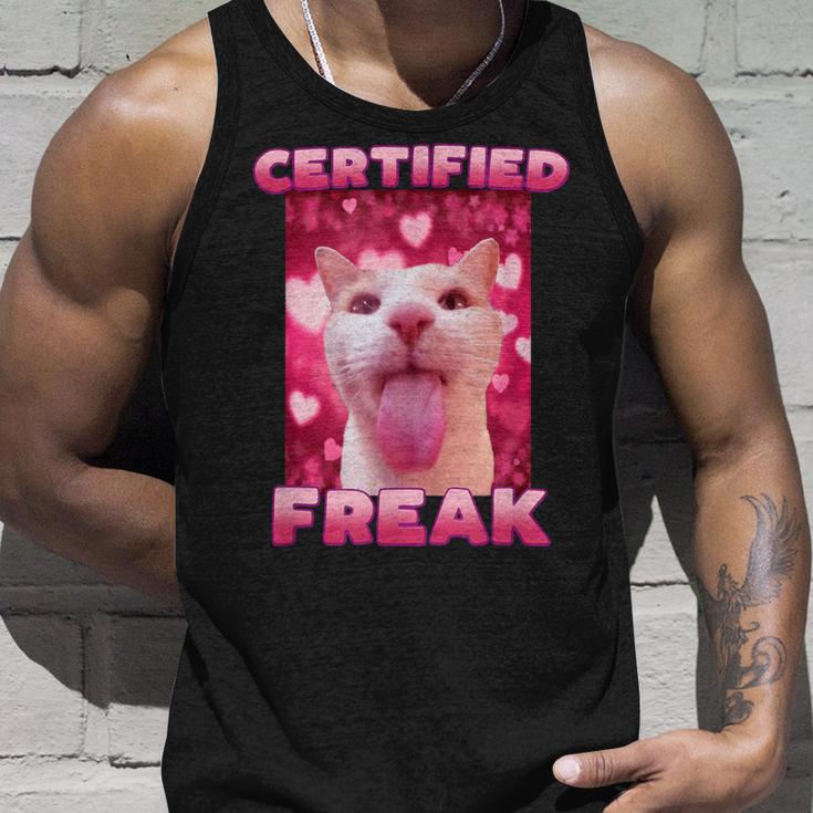 Zertifiziertes Freak Cat Meme Tank Top Geschenke für Ihn