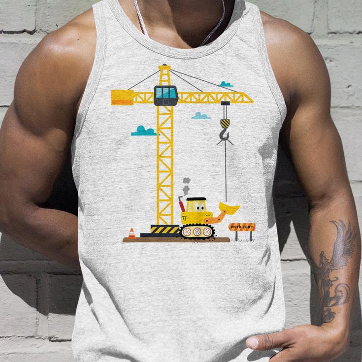 Children's 2Nd Birthday Boys With Crane And Digger Construction Site Tank Top Geschenke für Ihn