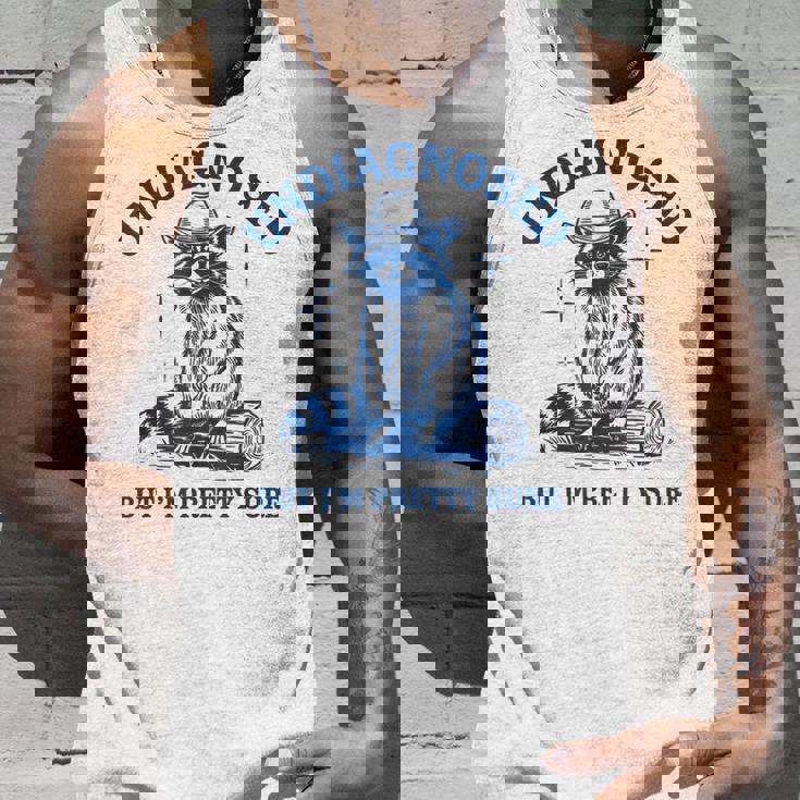 Cowboy Raccoon Meme | Unisex Tank Top | Fun Graphic Summer Wear Gifts for Him