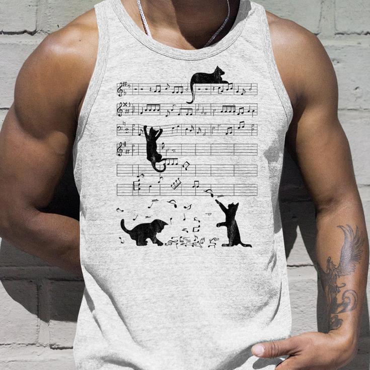 Cute Cat Music Noteintage Notes Musician Tank Top Geschenke für Ihn