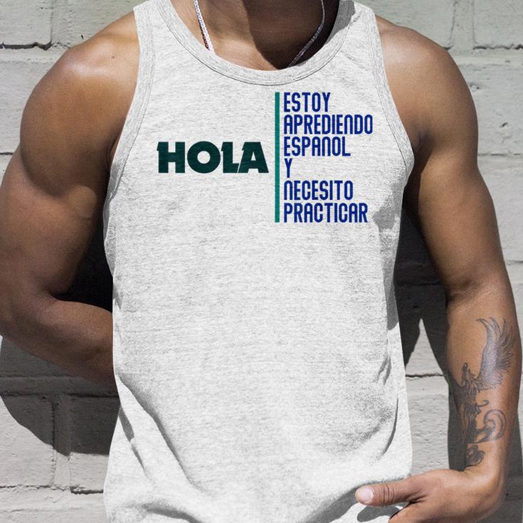 Saying Hola Estoy Aprendiendo Español Learn Spanish Tank Top Geschenke für Ihn