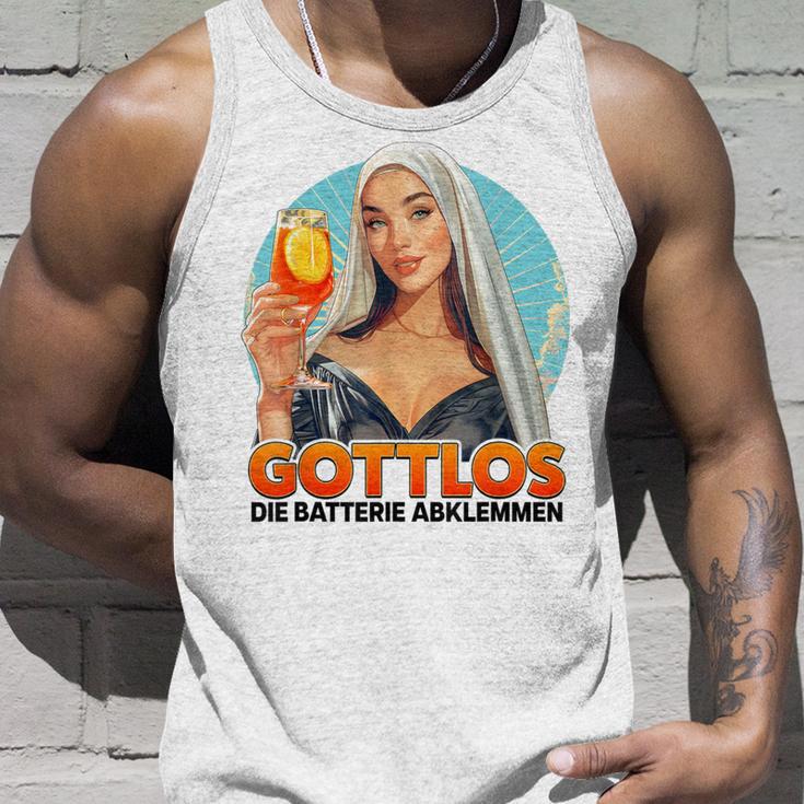 Gottlos Die Batterie Abklemmen X Nonne Nun Aperölchen Spritz Tank Top Geschenke für Ihn