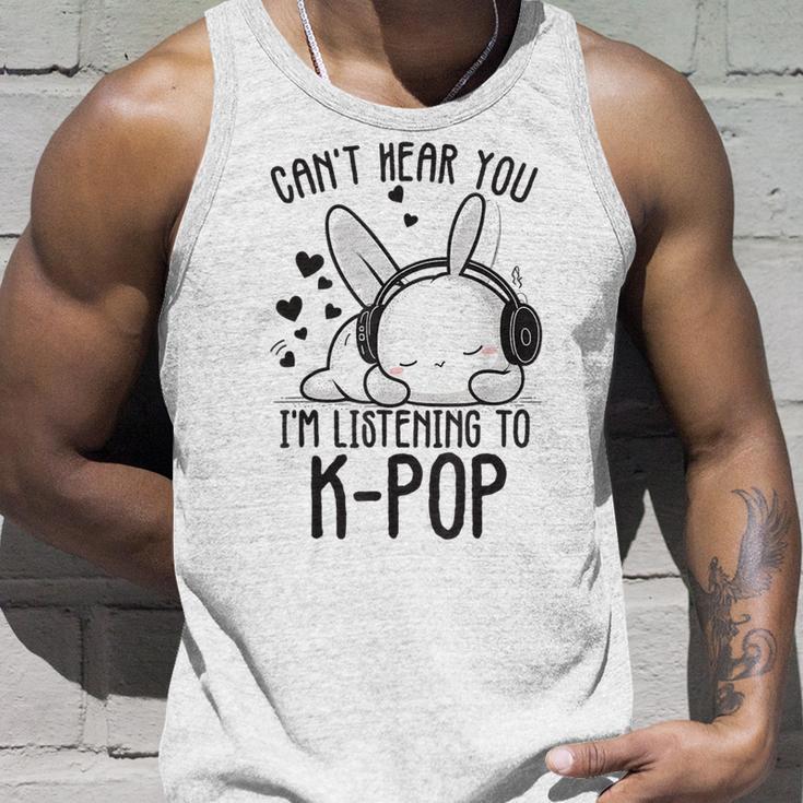 Ich Kann Dich Nicht Hören Ich Hörre Zu Kpop Rabbit K-Pop Gray Tank Top Geschenke für Ihn