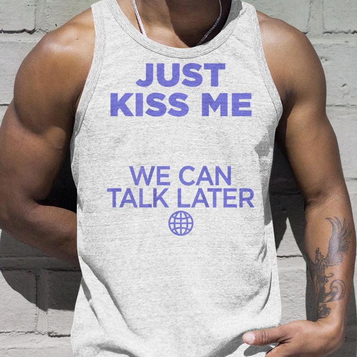 Just Kiss Me We Can Talk Later Lovealentine's Day Backprint Tank Top Geschenke für Ihn