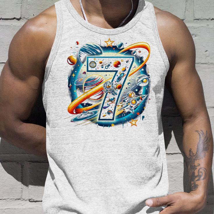 Kinder Astronaut 7 Geburtstag Weltraum Jungen 7 Jahre Raumschiff Tank Top Geschenke für Ihn