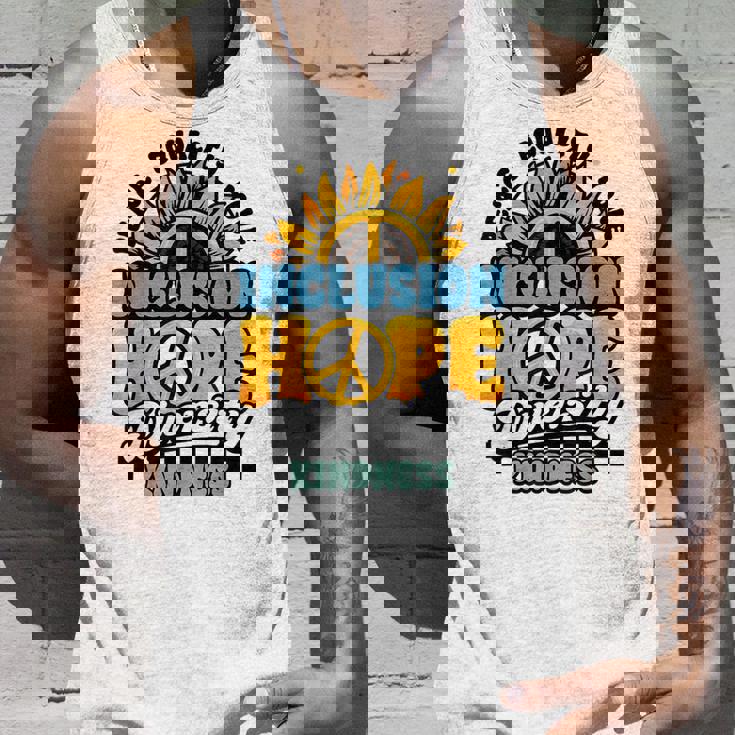 Kindness Peace Equality Love Inclusion Diversity Sunflower Tank Top Gifts for Him