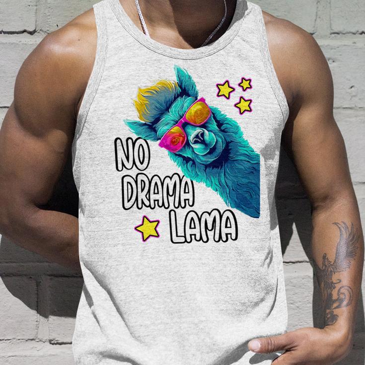 Lama No Drama With Sunglasses Cool Saying Alpaca Tank Top Geschenke für Ihn