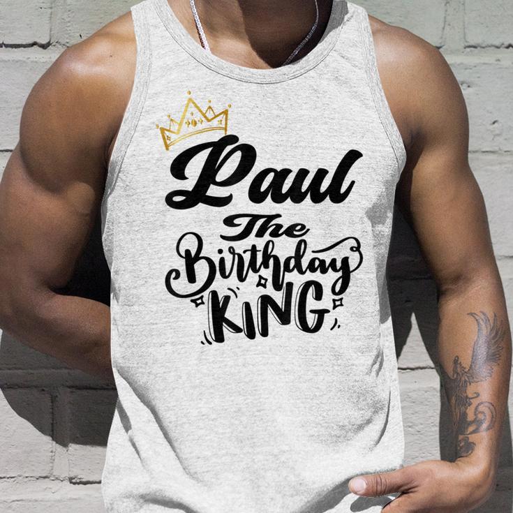 Paul The Birthday King Happy Birthday Boys Nager Gray Tank Top Geschenke für Ihn