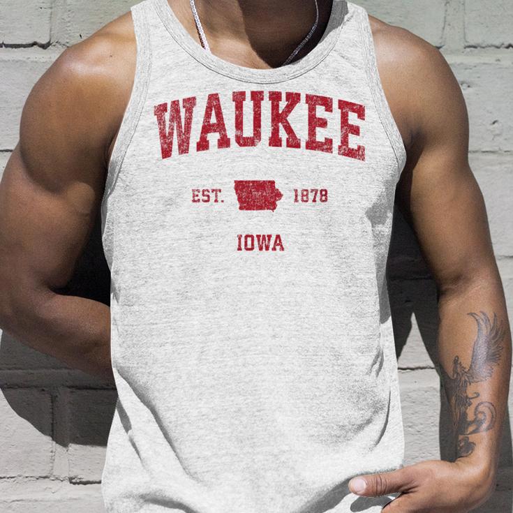 Waukee Iowa Iaintage-Sportdesign Roter Druck Tank Top Geschenke für Ihn