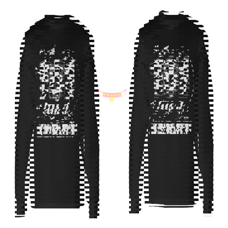 101 Days Kindergarten School 100 Days Dog 100Th Day Students Long Sleeve T-Shirt