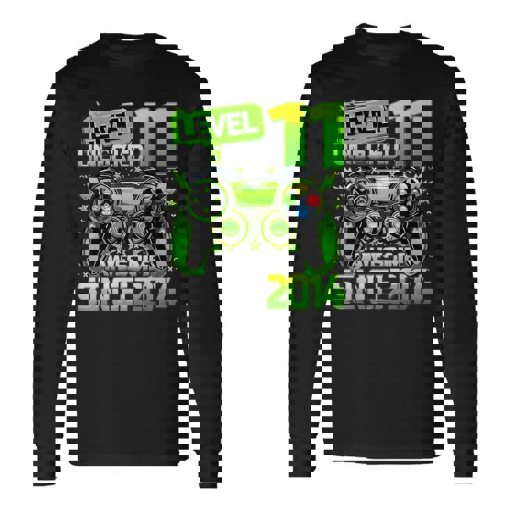 11Th Birthday Boy Time To Level Up 11 Unlocked Video Game Long Sleeve T-Shirt