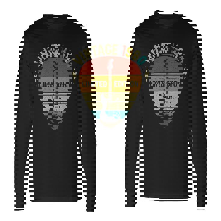 1980 Guitar Pick Vintage Long Sleeve T-Shirt
