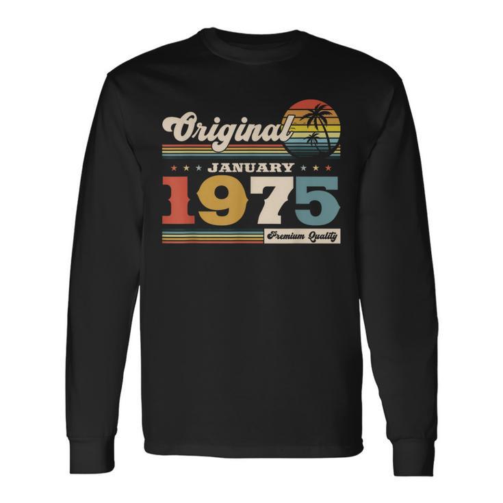 50Th Birthday Man Januaryintage 1975 Langarmshirts Geschenkideen