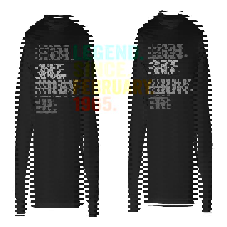 60 Years Old Legend Since February 1965 60Th Birthday Long Sleeve T-Shirt