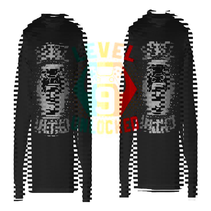9 Años Cumpleaños Regalo Gamer T Level 9 Unlocked Camiseta de manga larga