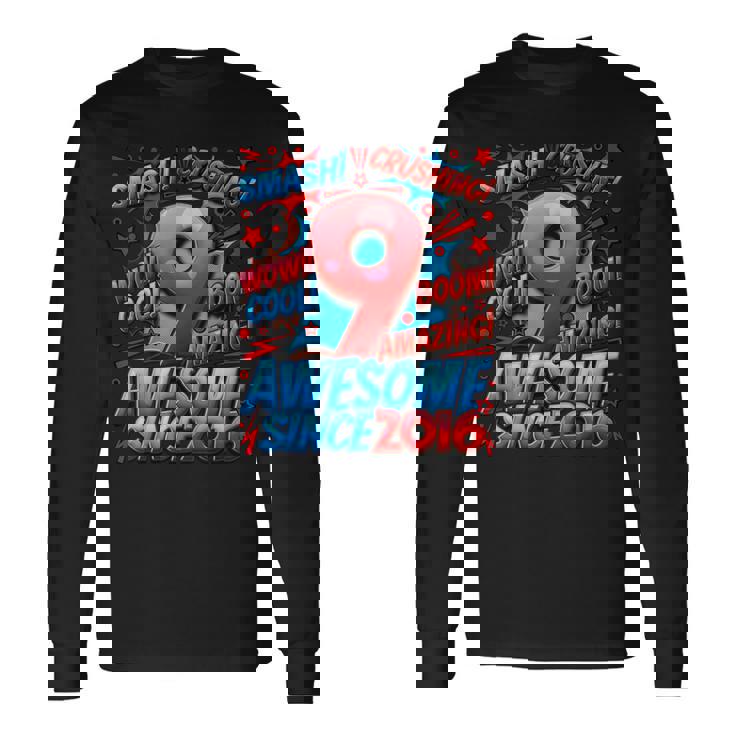 9 Year Old For Boys 9Th Birthday Boy 9 Year Old Boy Long Sleeve T-Shirt