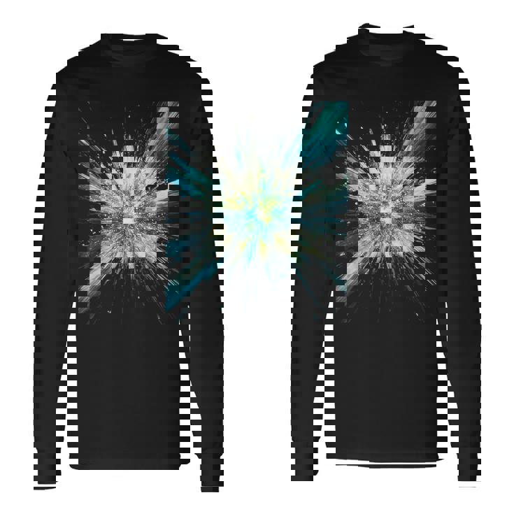 Abstract Space Explosion Art Vibrant Cosmic Burst Supernova Long Sleeve T-Shirt