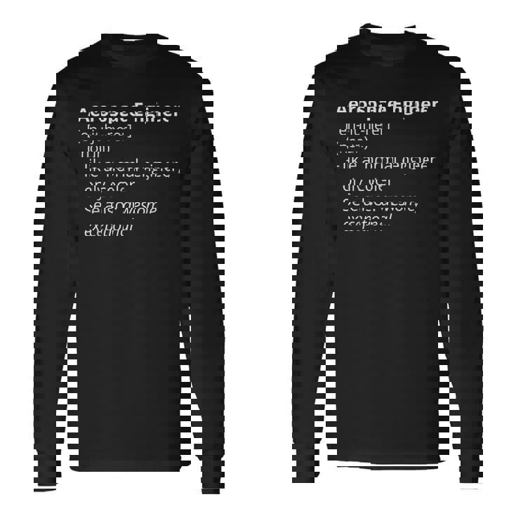 Aerospace Engineer Definition Description Camiseta de manga larga
