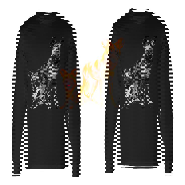 African Painted Dogs African Wild Dog Lovers Animal Long Sleeve T-Shirt