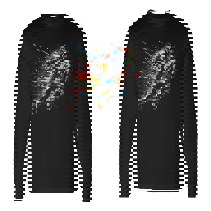American Football Player Paint Long Sleeve T-Shirt Gifts ideas