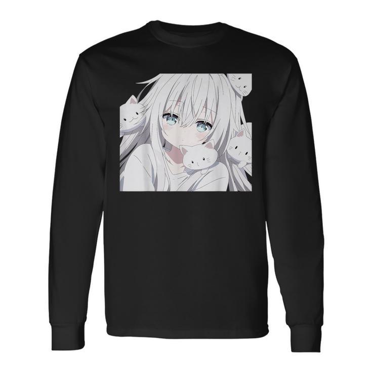 Anime And Cat Lovers For N Manga Kawaii Otaku Geek Langarmshirts Geschenkideen