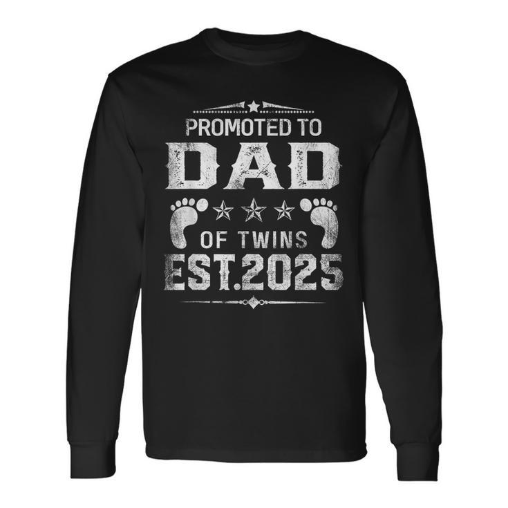 Ascendido A Papá De Gemelos 2025 Día Del Padre Nuevo Papá Camiseta de manga larga