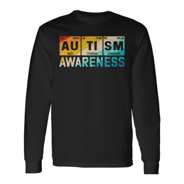 Autism Awareness Periodic Table Camiseta de manga larga